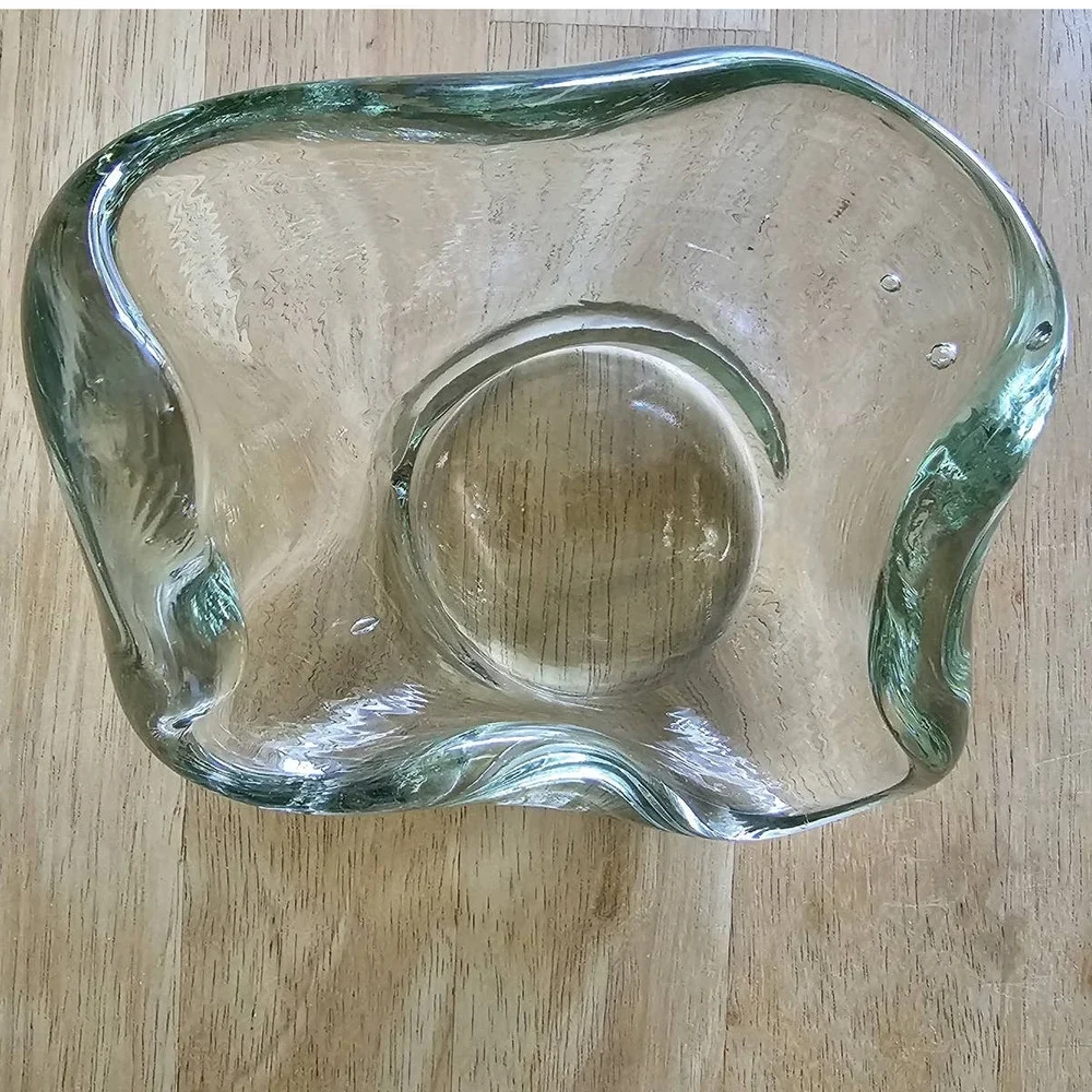 Midcentury‎ Handblown Glass Bowl Vintage Mint